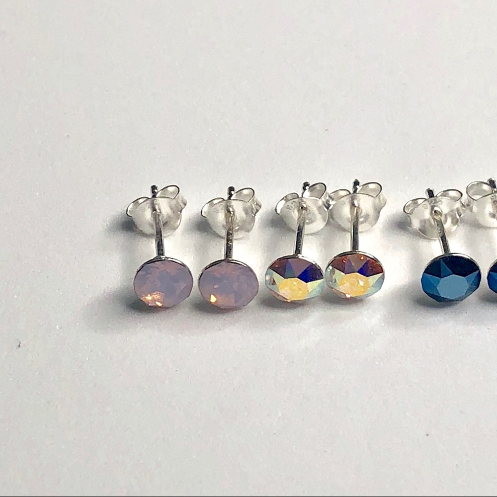 925 Sterling Silver Swarovski Crystal Earrings - Picture 6 of 8